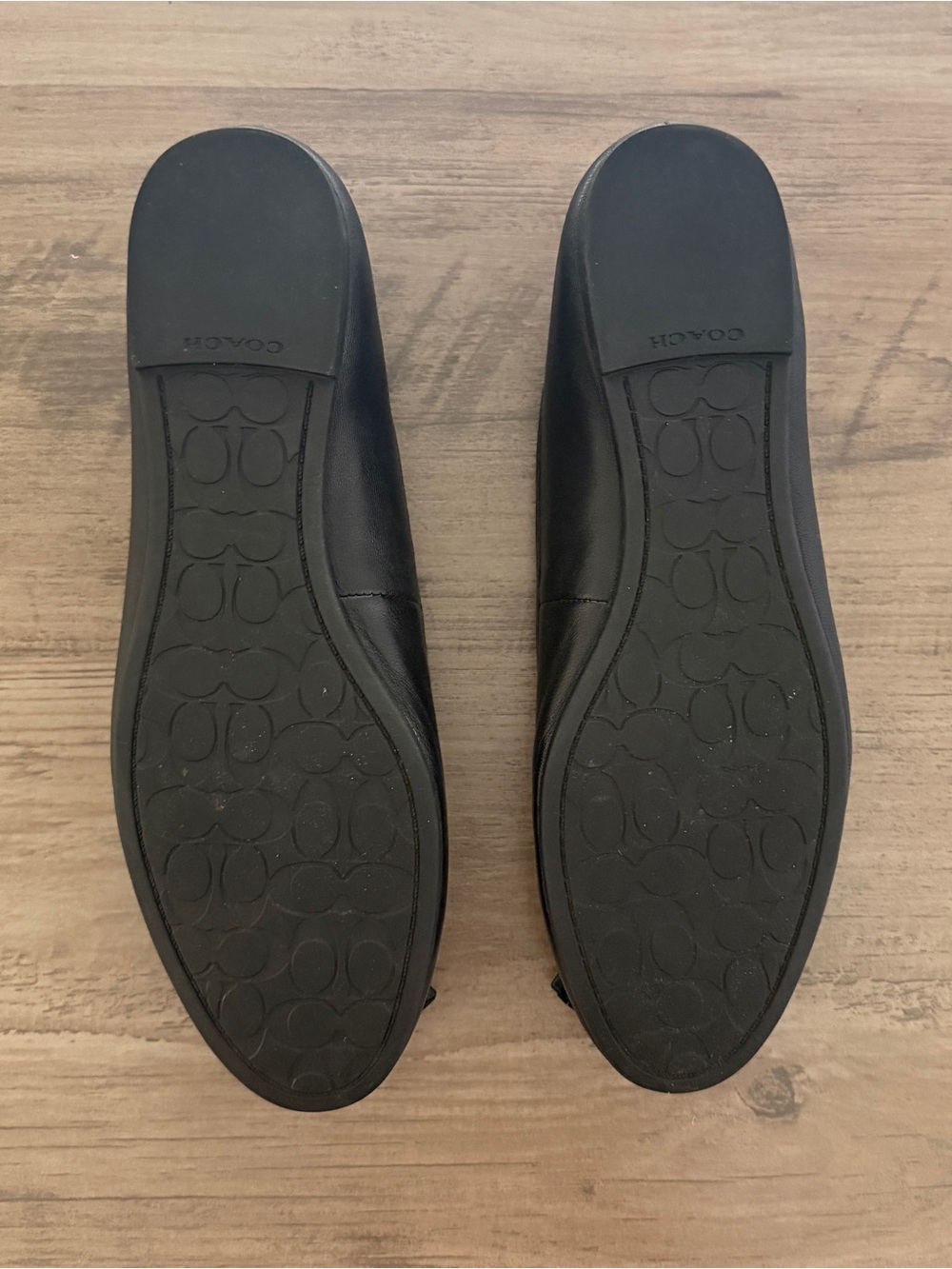 COACH Women's Black Leather Ballet Flats with Tassel Bow | Size 7.5 - Picture 8 of 9